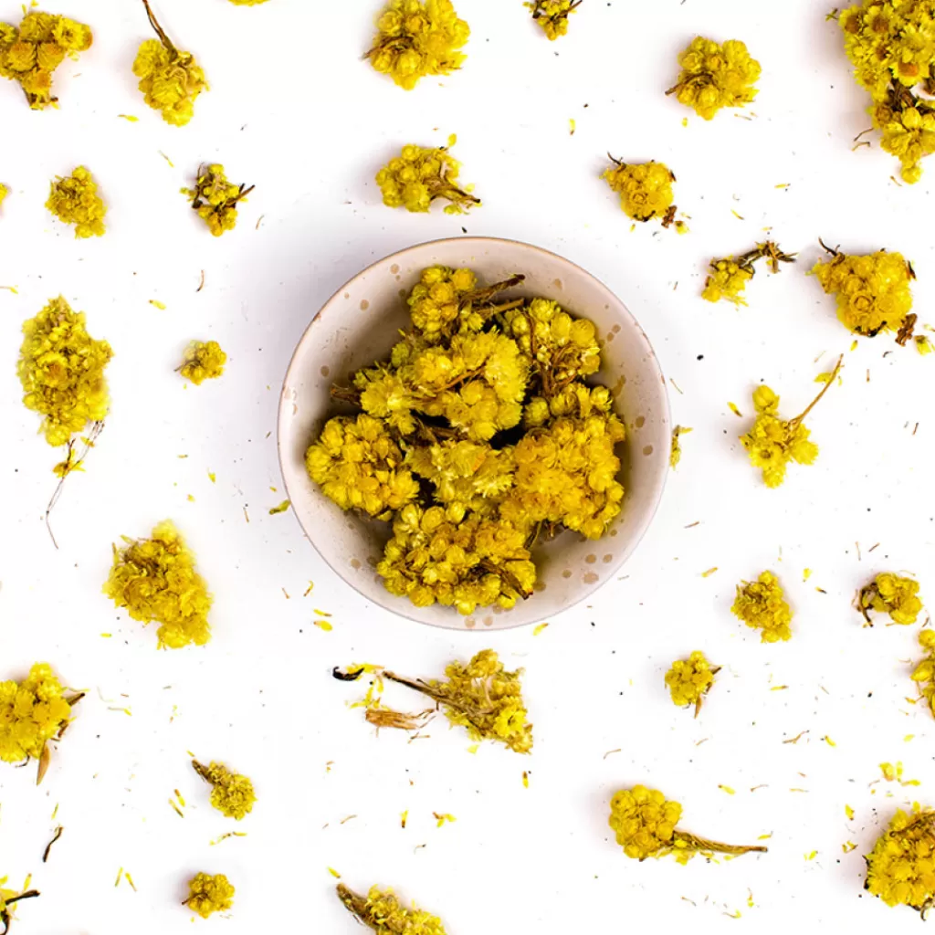 Terza Luna Erbe Officinali | Fiori Eduli E Garnish^Helichrysum whole flowers