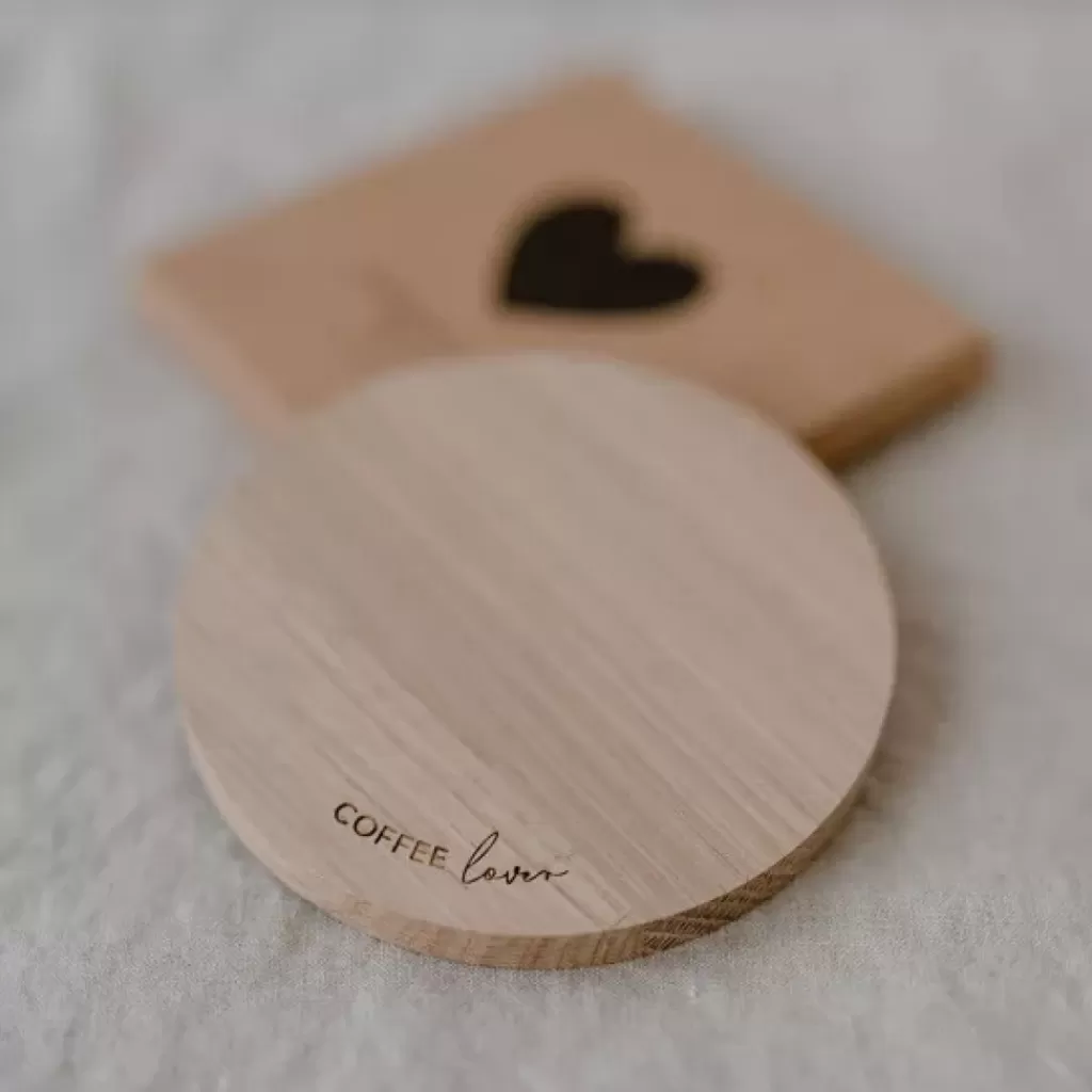 Terza Luna Accessori Per Il Tè^Oak coasters -Pure Joy Collection-