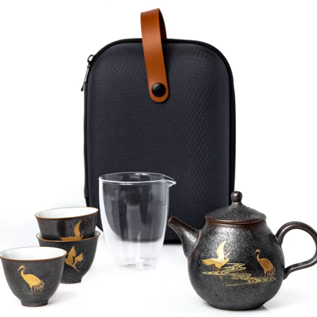 Terza Luna Box Degustazione Di Tè Puri^Teapot and cups set -Golden Heron-